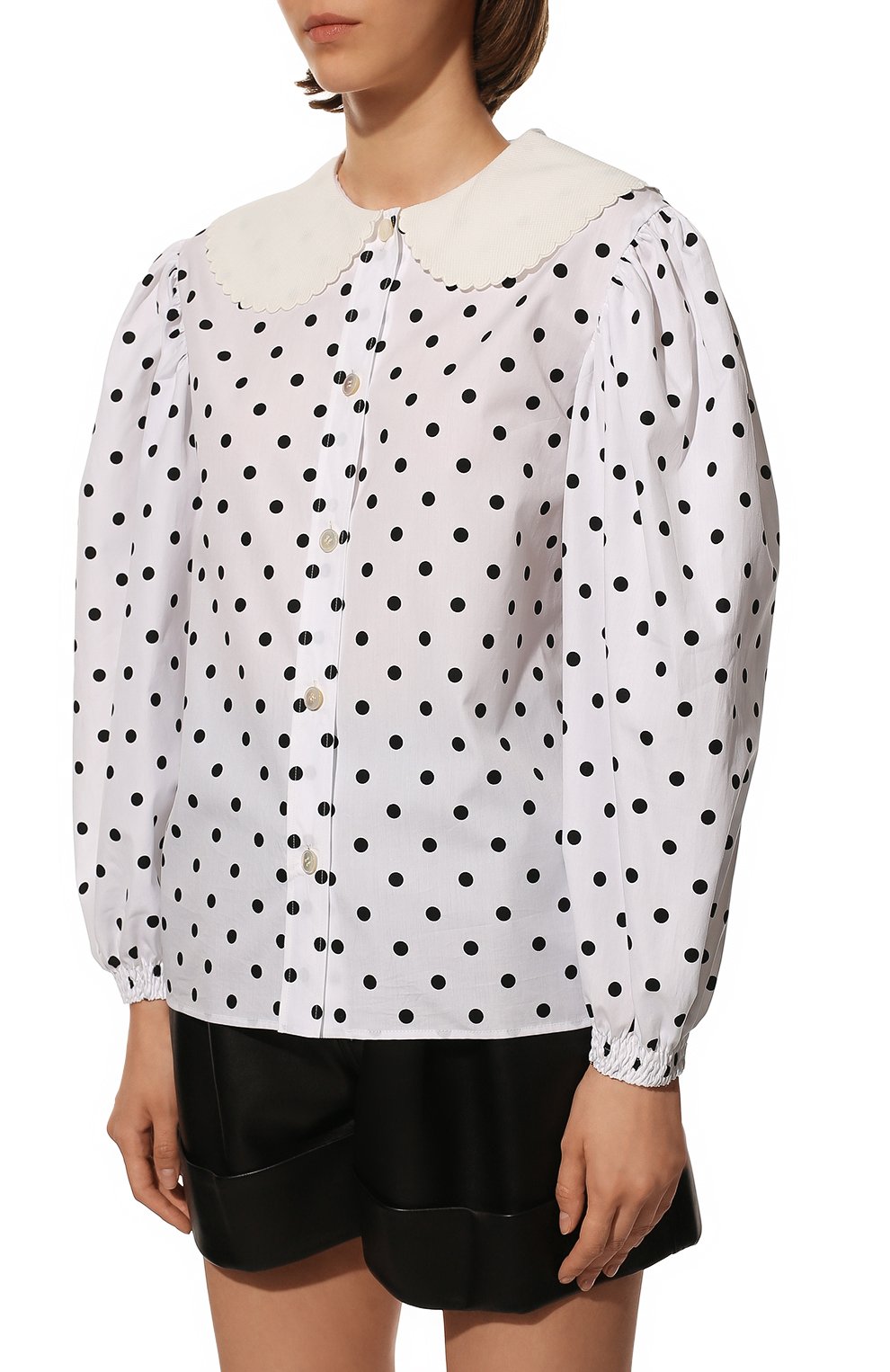 Хлопковая блузка MIU MIU, арт. MK1581-1FBR-F0964, фото 3