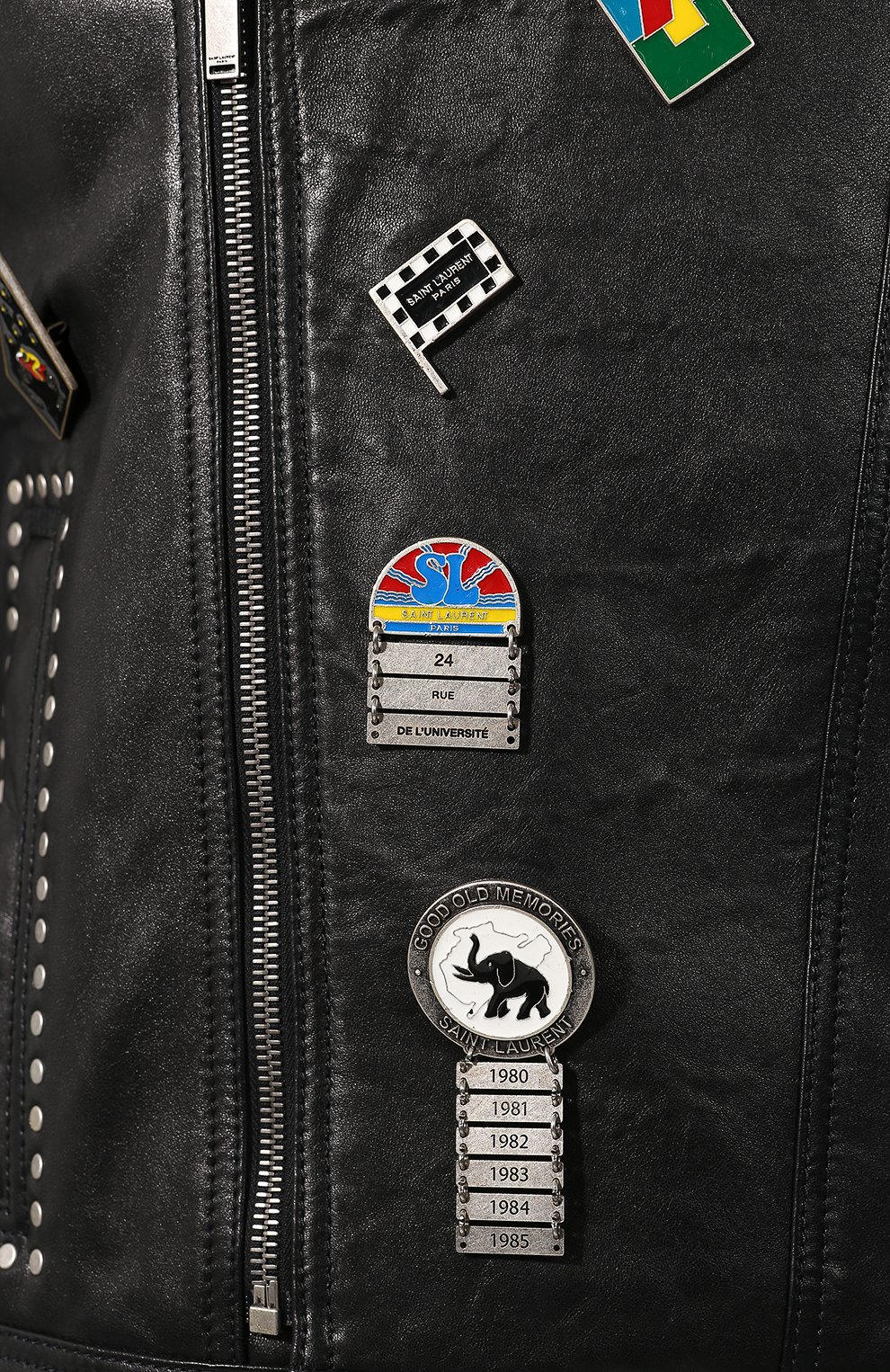 Кожаная куртка на косой молнии SAINT LAURENT, арт. 530739/YC2P0, фото 5
