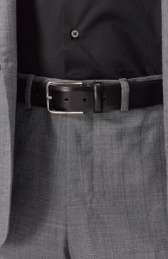 Мужской кожаный ремень SANTONI темно-серого цвета, арт. CM35VS003B91EVVD | Фото 2 (Нос: Не проставлено; Материал: Натуральная кожа; Случай: Формальный)