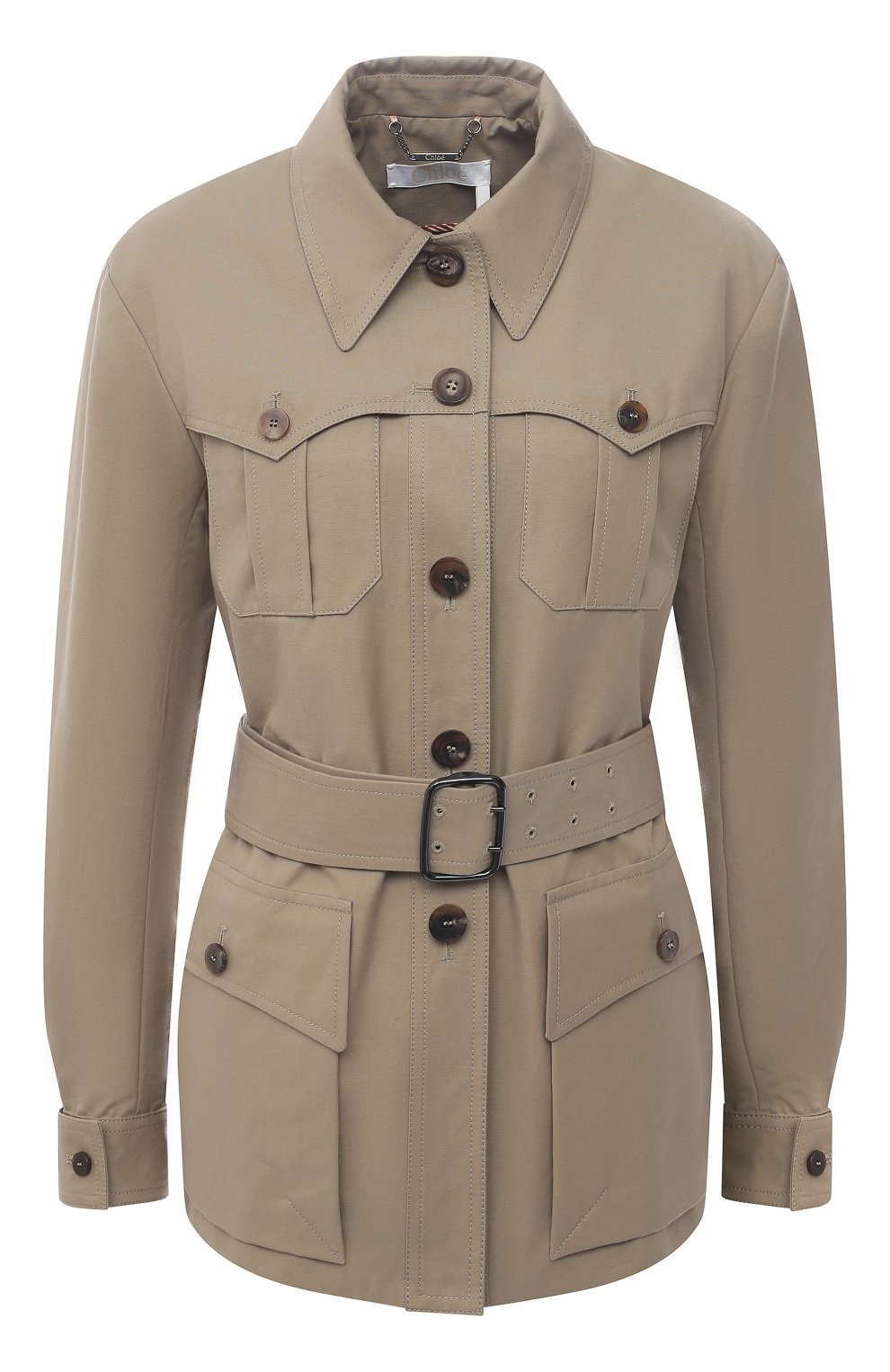 Хлопковая куртка CHLOÉ зеленого цвета по цене 217000 руб., арт. CHC21SVE04047, фото 1 Хлопковая куртка CHLOÉ, арт. CHC21SVE04047, фото 1