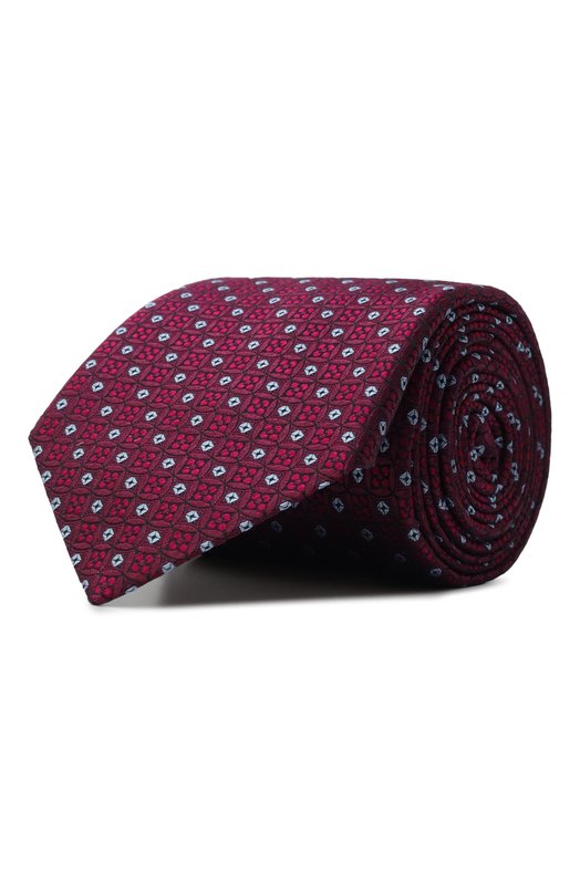 Шелковый галстук Canali 18/HJ04338 Бордовый 18/HJ04338