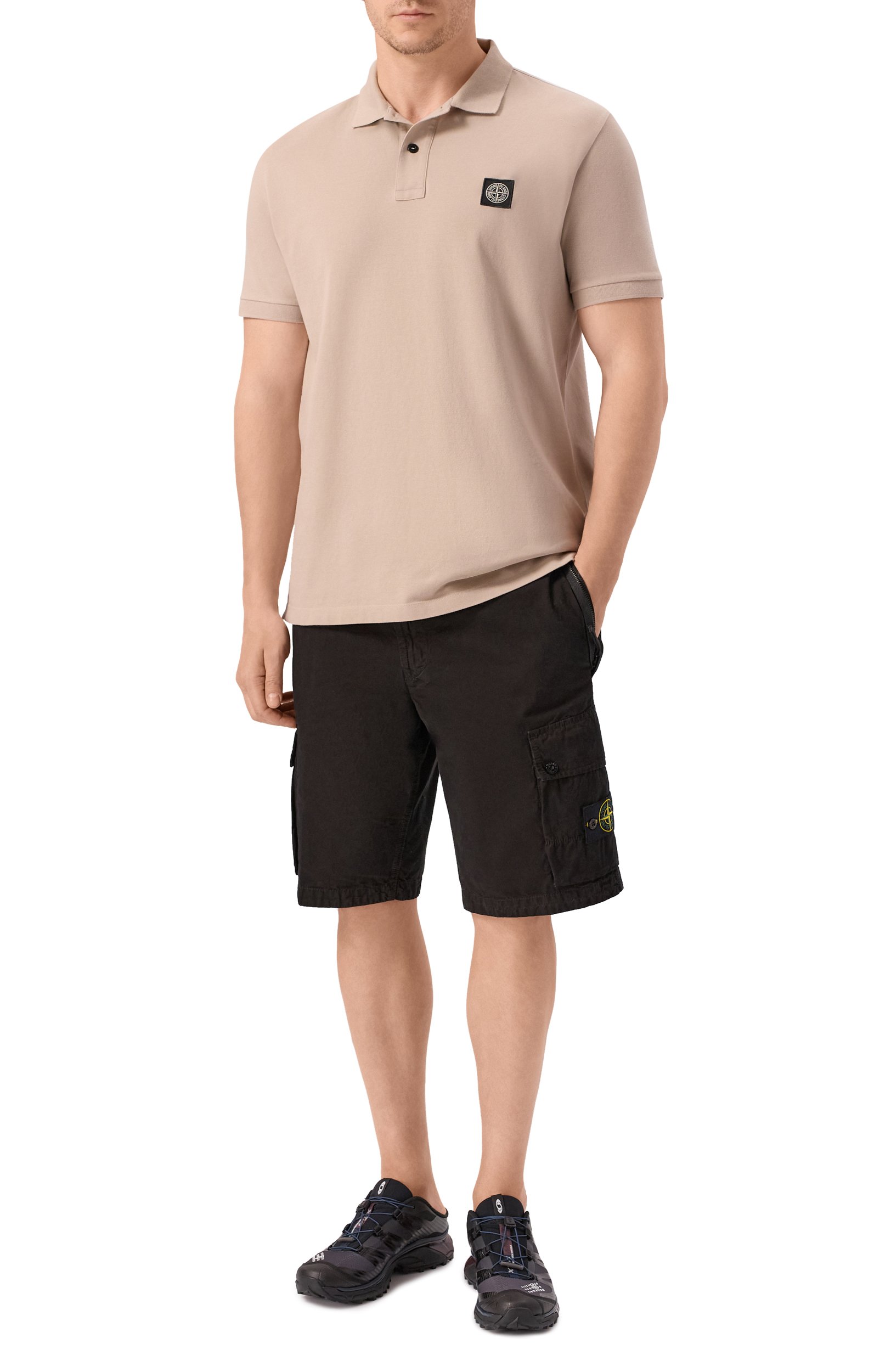 Хлопковые шорты STONE ISLAND черного цвета по цене 43150 руб., арт. L1S15L100019/S00WA, фото 2 Хлопковые шорты STONE ISLAND, арт. L1S15L100019/S00WA, фото 2