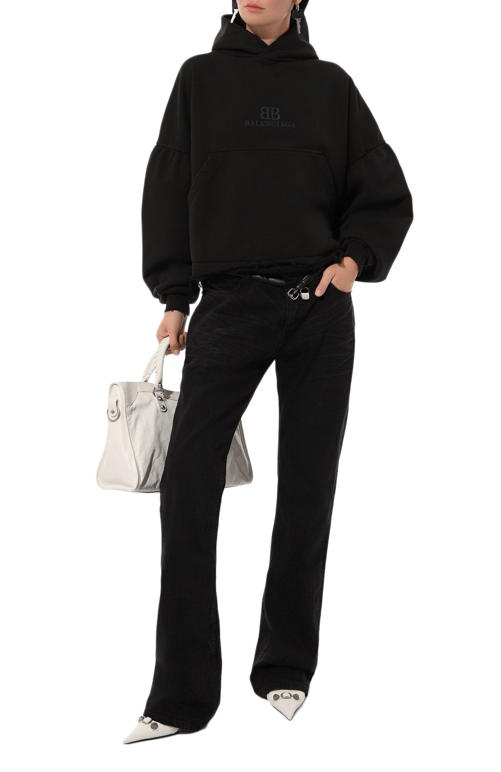 Хлопковое худи BALENCIAGA черного цвета по цене 132000 руб., арт. 783397/TQVS9, фото 2 Хлопковое худи BALENCIAGA, арт. 783397/TQVS9, фото 2