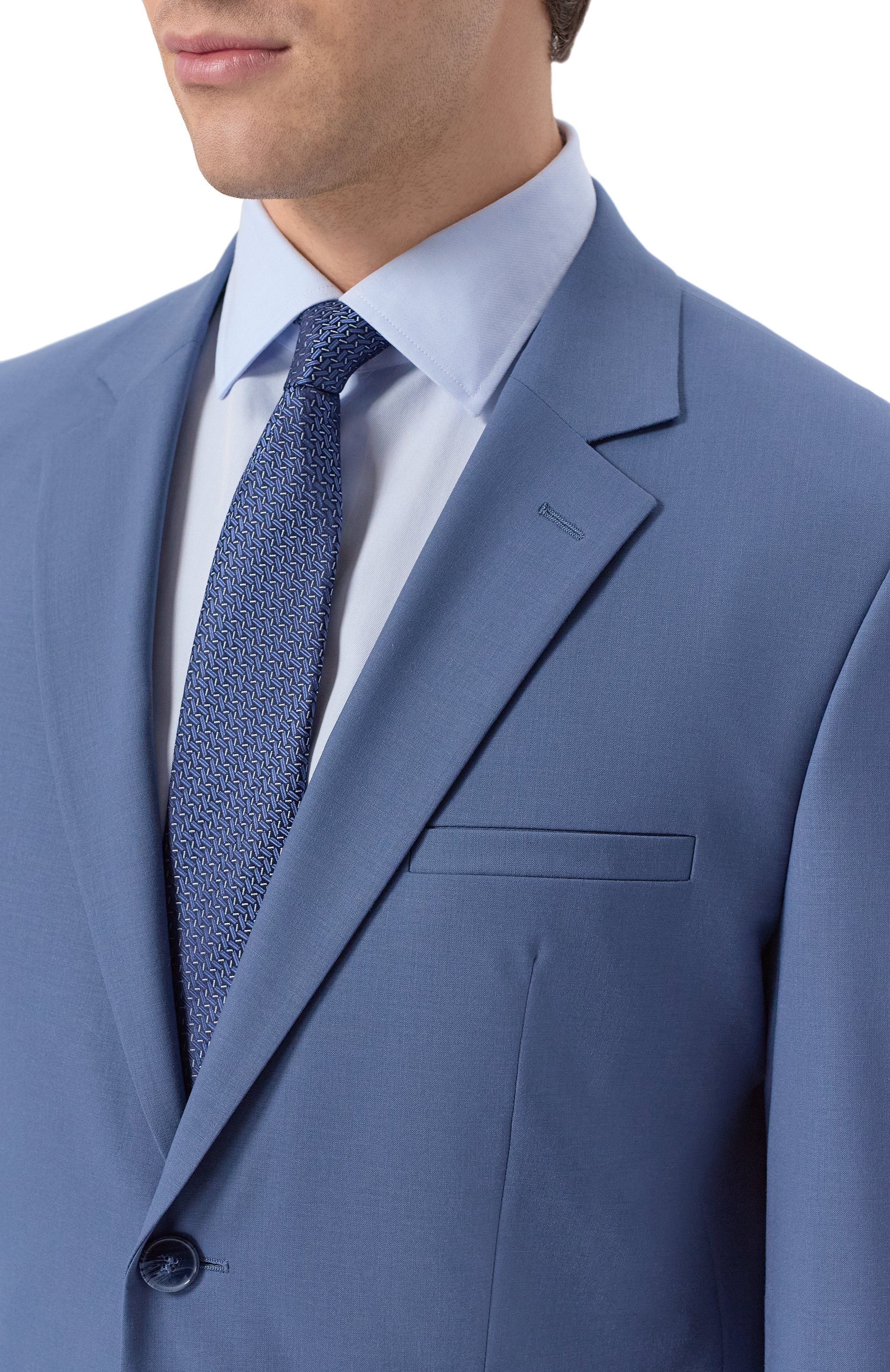 Однобортный костюм HUGO синего цвета по цене 54950 руб., арт. 50544524, фото 6 Однобортный костюм HUGO, арт. 50544524, фото 6