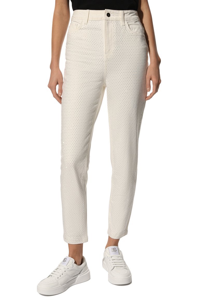 Джинсы с отделкой стразами LIU JO, арт. CF2335 D4770, фото 3