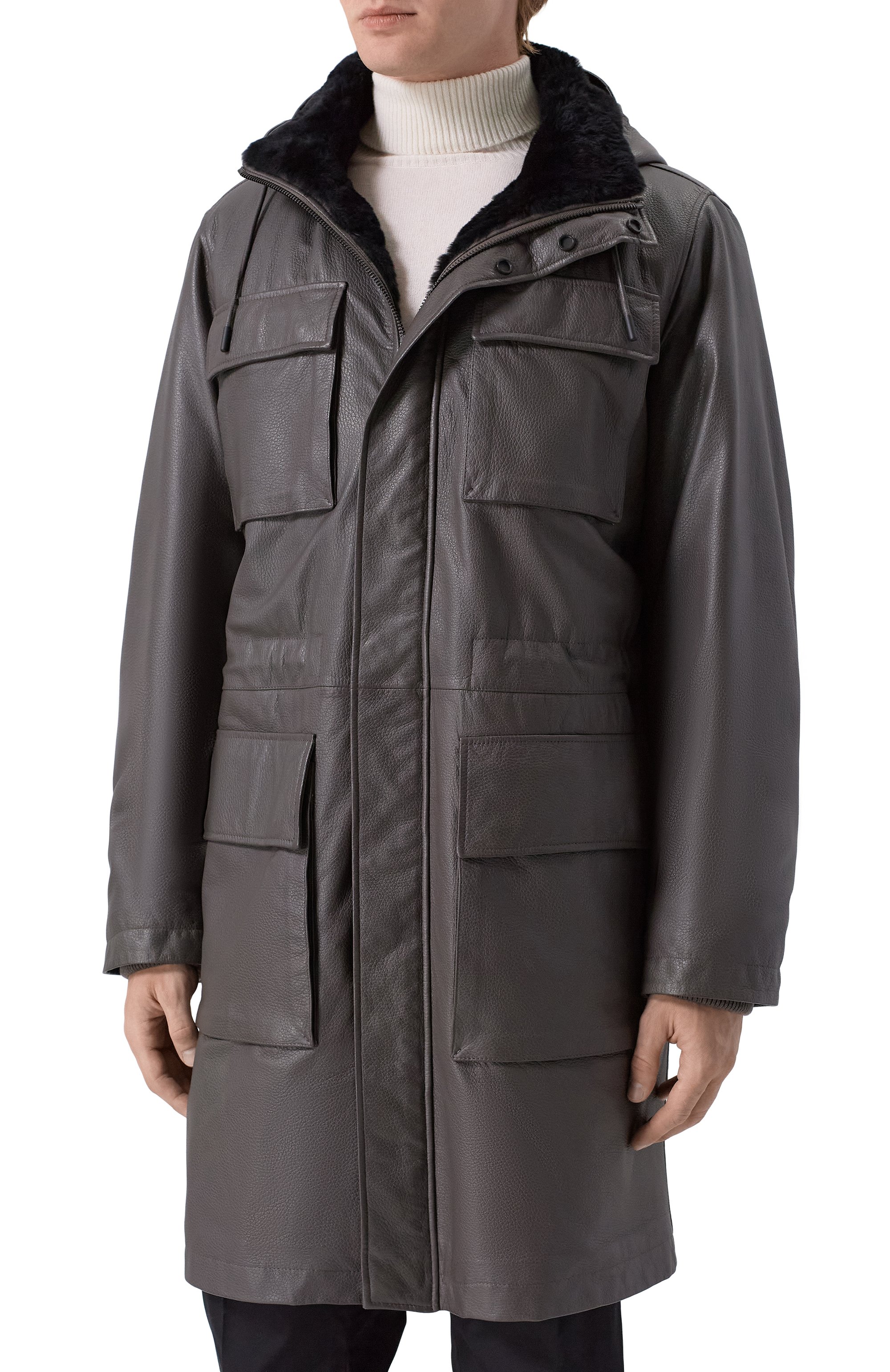 Кожаная парка с подкладкой из бобра MVST, арт. M25.1PM.0007/CERV0 SILKY, фото 3