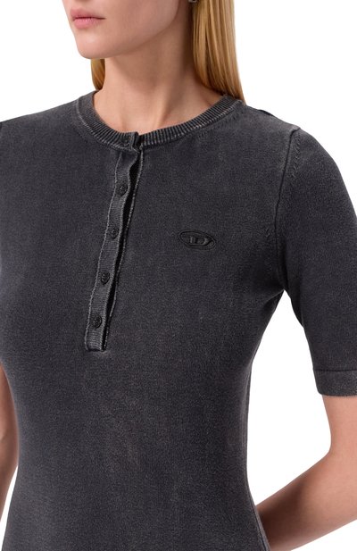 Хлопковое платье m-bettie DIESEL темно-серого цвета по цене 39950 руб., арт. A21862/0QKBT, фото 4 Хлопковое платье m-bettie DIESEL, арт. A21862/0QKBT, фото 4