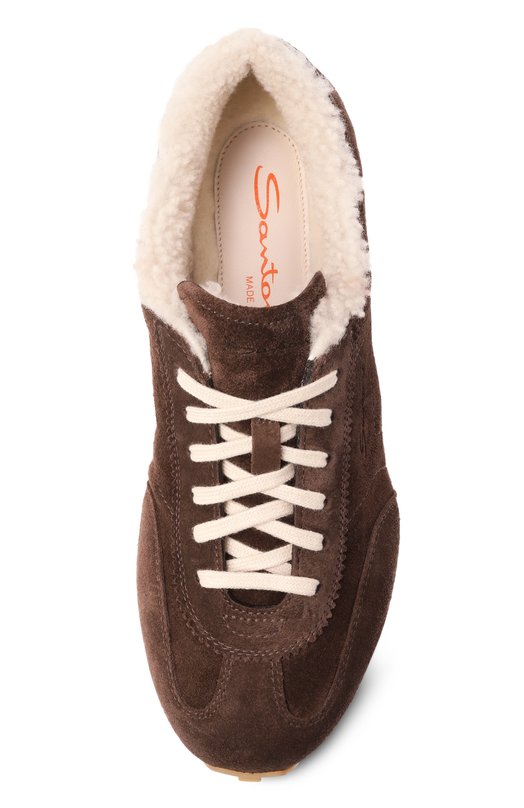 Замшевые кроссовки Santoni WBGG61297BIFPDYX Коричневый  WBGG61297BIFPDYX Фото 6