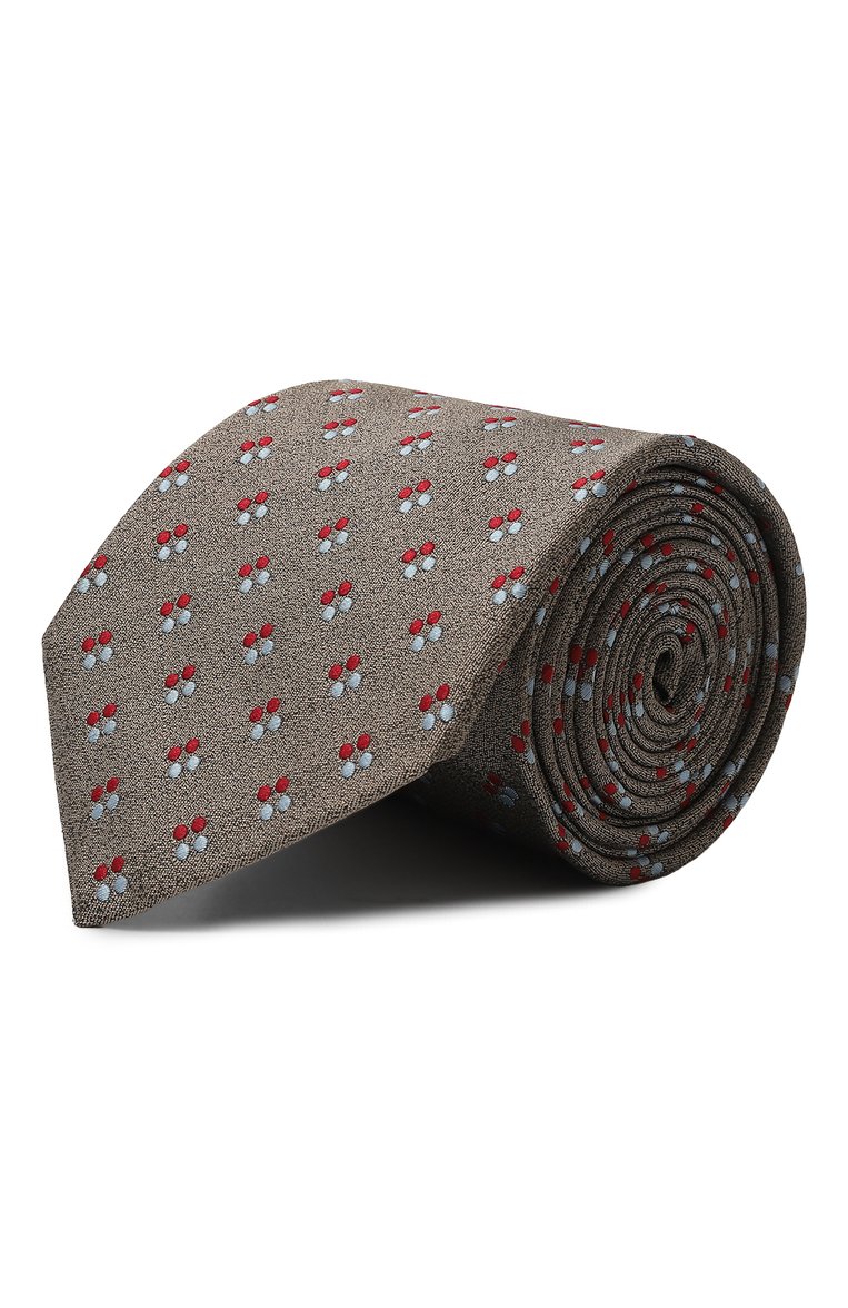 Мужской шелковый галстук BROUBACK коричневого цвета, арт. TIE 8CM/SS24 | Фото 1 (Нос: Не проставлено; Материал сплава: Проставлено; Материал: Шелк, Текстиль; Принт: С принтом)