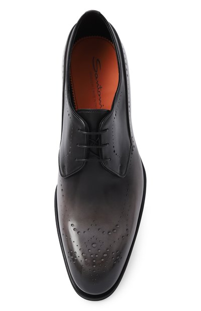 Кожаные дерби carter SANTONI темно-серого цвета по цене 166500 руб., арт. MCCG19226MC8HWVE, фото 5 Кожаные дерби carter SANTONI, арт. MCCG19226MC8HWVE, фото 5