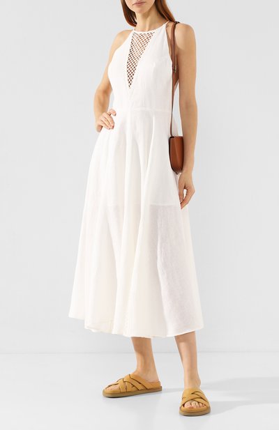 Льняное платье A MERE CO белого цвета по цене 59950 руб., арт. AMC-R20-G3-33, фото 2 Льняное платье A MERE CO, арт. AMC-R20-G3-33, фото 2