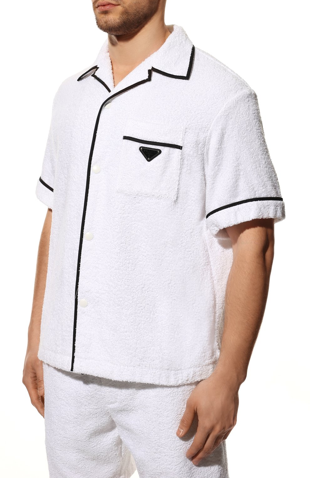 Хлопковая рубашка PRADA белого цвета по цене 99000 руб., арт. SC559-1ZR3-F0009-212, фото 3 Хлопковая рубашка PRADA, арт. SC559-1ZR3-F0009-212, фото 3