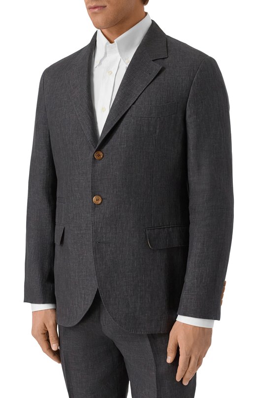 Льняной костюм Brunello Cucinelli MB406LDTR Серый  MB406LDTR Фото 2