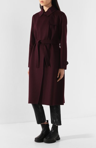 Шерстяное пальто WINDSOR бордового цвета по цене 83150 руб., арт. 52 DM315H 10001256, фото 3 Шерстяное пальто WINDSOR, арт. 52 DM315H 10001256, фото 3