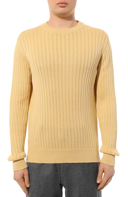 Джемпер из хлопка и кашемира Fioroni Жёлтый, фото 3