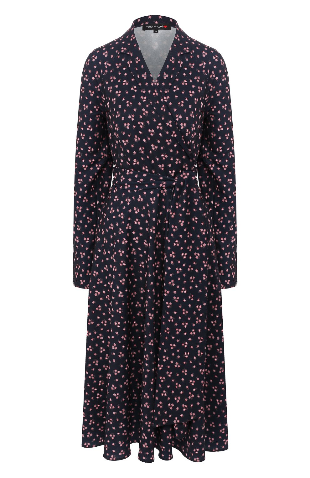 Платье с поясом TEREKHOV GIRL синего цвета по цене 23700 руб., арт. 2D015/8319.CP403/W20, фото 1 Платье с поясом TEREKHOV GIRL, арт. 2D015/8319.CP403/W20, фото 1