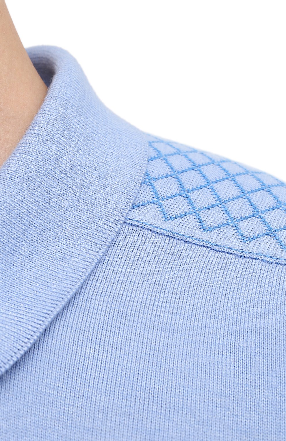 Поло из хлопка и шелка IL BORGO CASHMERE голубого цвета по цене 63100 руб., арт. 56-1963G0, фото 5 Поло из хлопка и шелка IL BORGO CASHMERE, арт. 56-1963G0, фото 5