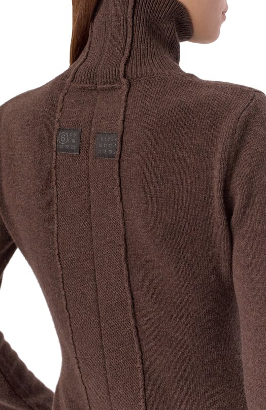 Шерстяное платье MM6 S62DD0054/M13187 Коричневый  S62DD0054/M13187 Фото 5