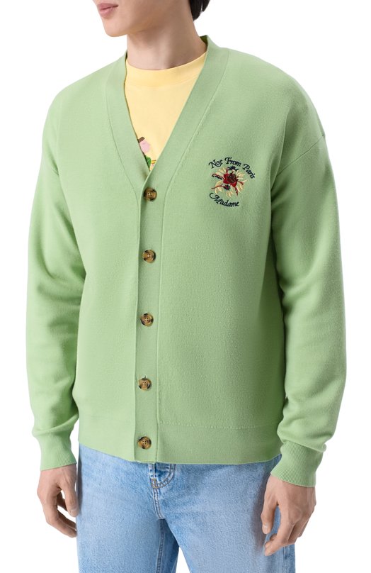 Шерстяной кардиган Drole De Monsieur J-CA166-W0007-0L Зелёный  J-CA166-W0007-0L Фото 3