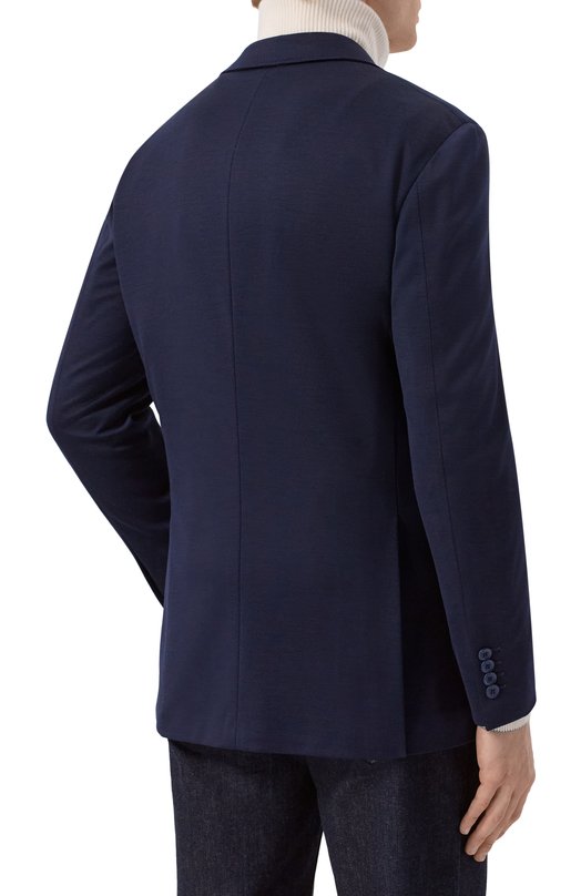 Пиджак из шерсти и шелка Stefano Ricci M1RMM22TA0/CM09HA Синий  M1RMM22TA0/CM09HA Фото 5