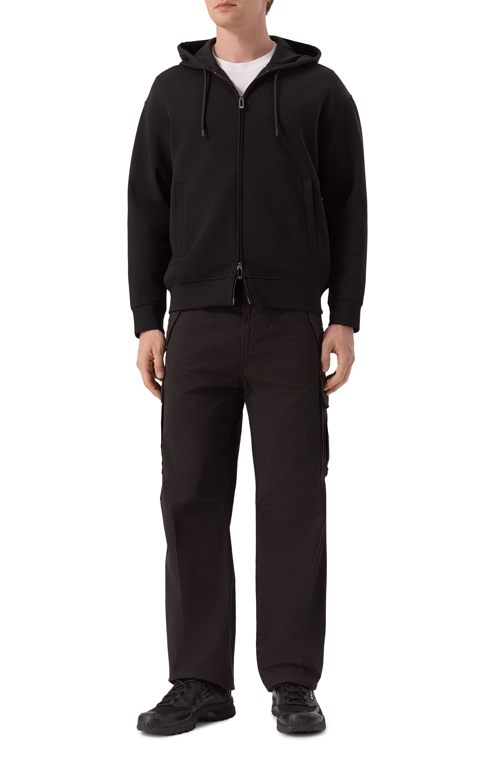 Хлопковая толстовка EMPORIO ARMANI черного цвета по цене 31350 руб., арт. EM001122/AF10013, фото 2 Хлопковая толстовка EMPORIO ARMANI, арт. EM001122/AF10013, фото 2