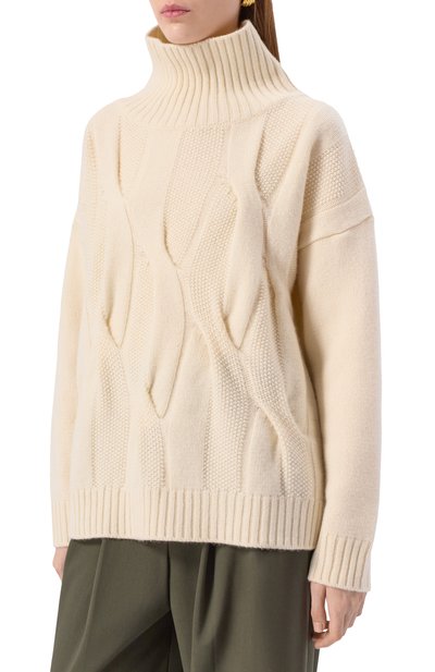 Свитер из шерсти и кашемира PIETRO BRUNELLI кремового цвета по цене 48400 руб., арт. MAG019/WS0013/0002, фото 3 Свитер из шерсти и кашемира PIETRO BRUNELLI, арт. MAG019/WS0013/0002, фото 3