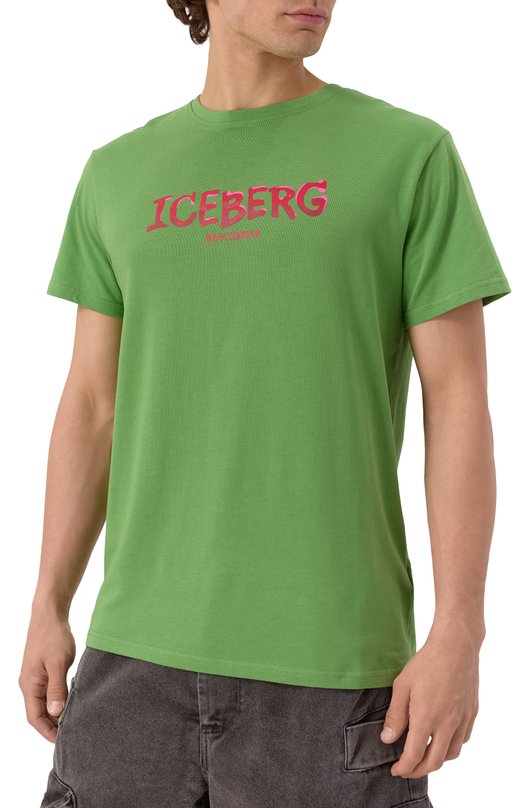 Хлопковая футболка Iceberg ICE25MTS01 Зелёный  ICE25MTS01 Фото 3