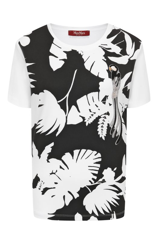 Хлопковая футболка Max Mara Studio W0N Белый W0N