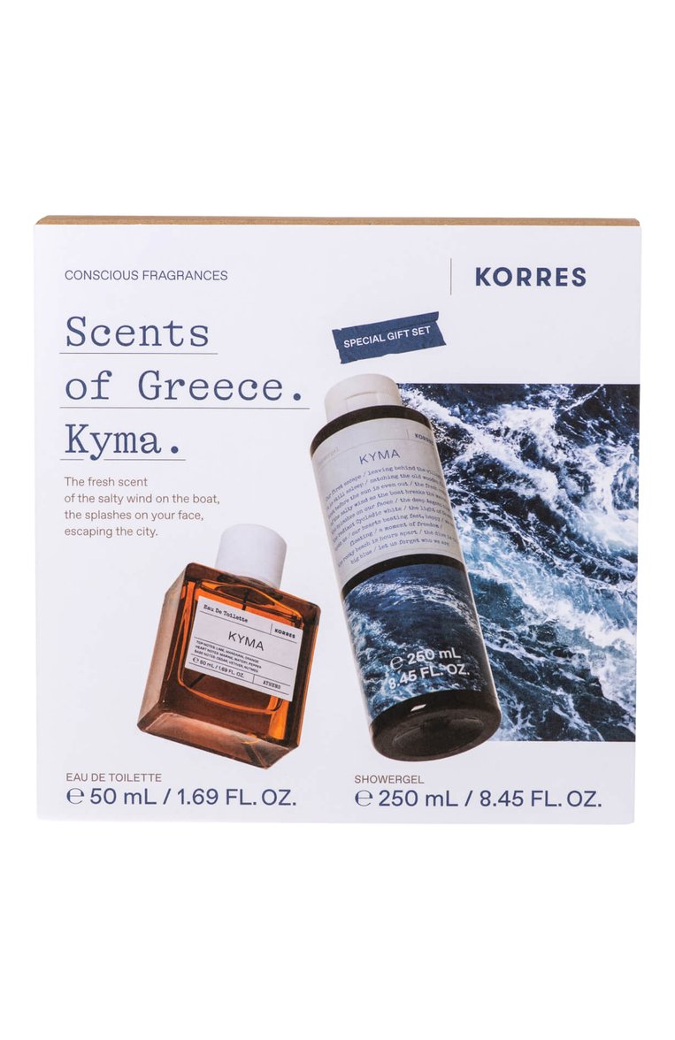 Парфюмерный набор kyma (50+250ml) KORRES бесцветного цвета, арт. 5203069127656 | Фото 2 (Нос: Не проставлено; Региональные ограничения белый список (Axapta Mercury): Не проставлено; Косметика кросс-кт: Парфюмерия У; Ограничения доставки: flammable)