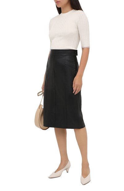 Кожаная юбка PROENZA SCHOULER WHITE LABEL черного цвета по цене 61800 руб., арт. WL2035012-LR184, фото 2 Кожаная юбка PROENZA SCHOULER WHITE LABEL, арт. WL2035012-LR184, фото 2