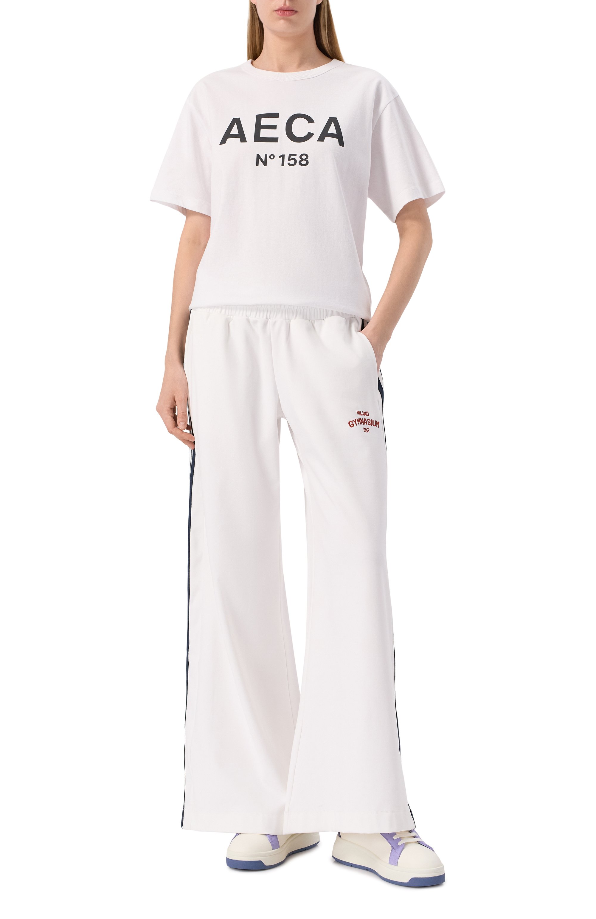 Хлопковая футболка AECA WHITE, арт. AWCMSSBBTTSST005A2.WHITE/BLACK (XL), фото 2