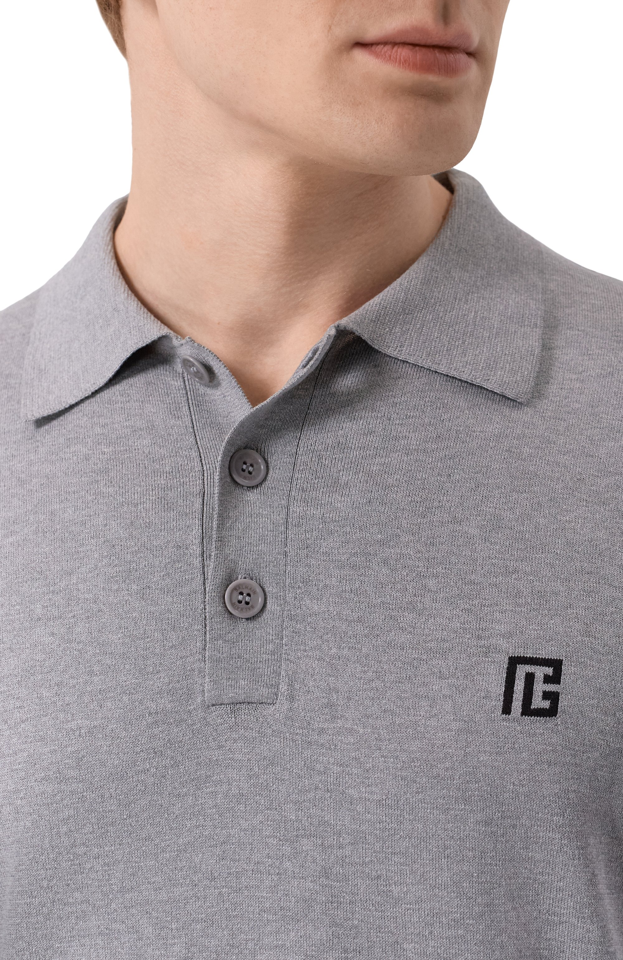 Поло из шелка и хлопка BALMAIN, арт. GH1GB044/KJ53, фото 5