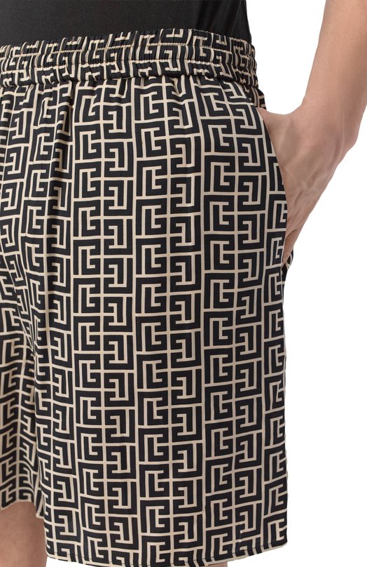Шорты из вискозы Balmain GH1PA172/VI36 Чёрно-белый  GH1PA172/VI36 Фото 5