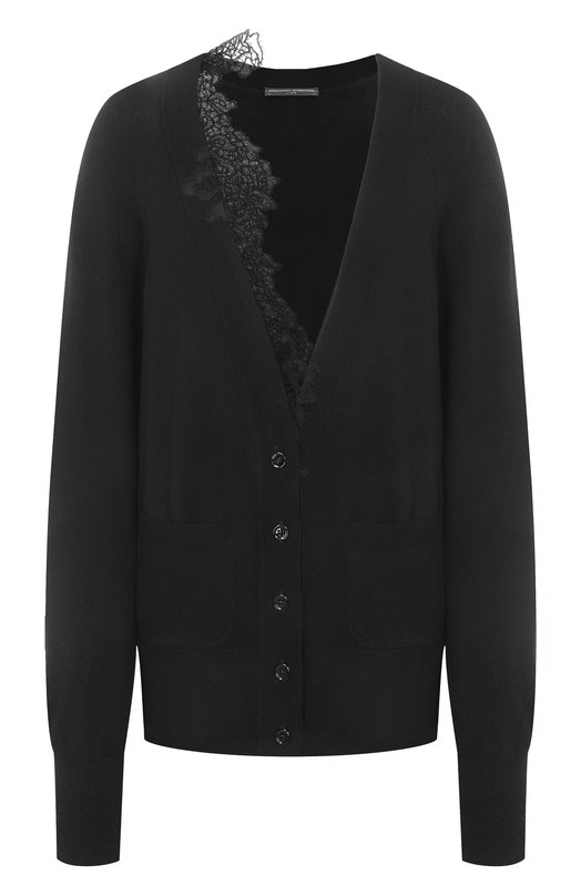 Кардиган из лиоцелла и шерсти Ermanno Scervino D474N503APXRH Чёрный D474N503APXRH