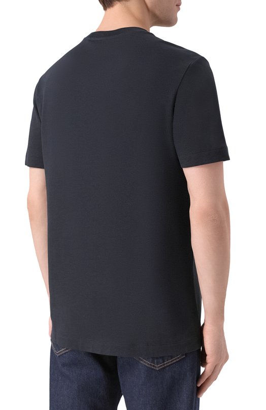 Футболка из лиоцелла и хлопка BOSS 50555102 Синий  50555102 Фото 4