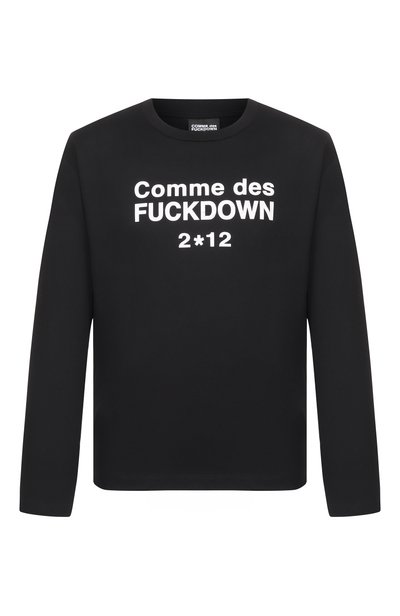 Хлопковый лонгслив COMME DES FUCKDOWN черного цвета по цене 6995 руб., арт. CFABU00021, фото 1 Хлопковый лонгслив COMME DES FUCKDOWN, арт. CFABU00021, фото 1
