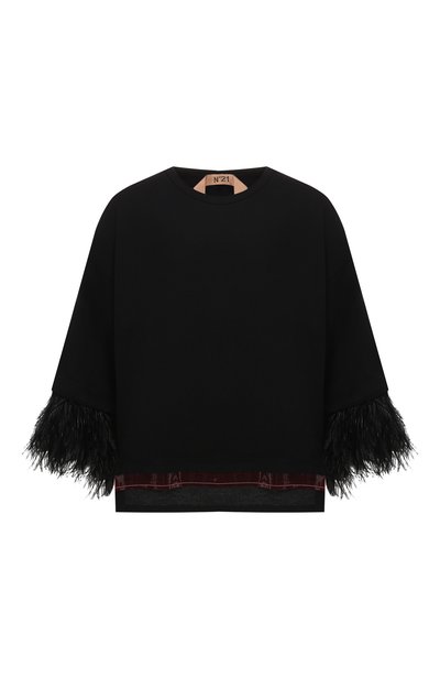 Женский хлопковый топ с перьевой отделкой N21, арт. 19E N2M0/F051/4157