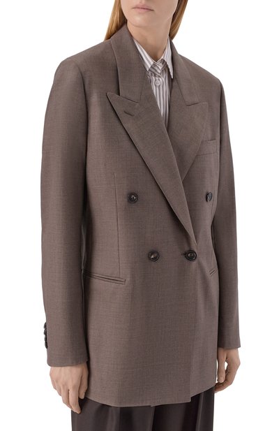 Шерстяной жакет LORO PIANA коричневого цвета по цене 512500 руб., арт. FA05954, фото 3 Шерстяной жакет LORO PIANA, арт. FA05954, фото 3