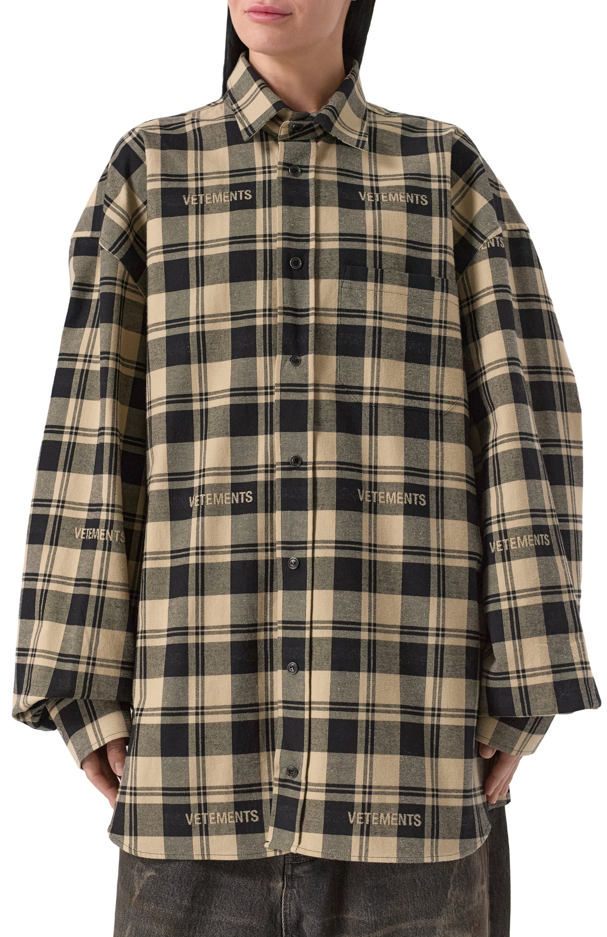 Хлопковая рубашка VETEMENTS, арт. UA65SB990B/C0TT0N, фото 3