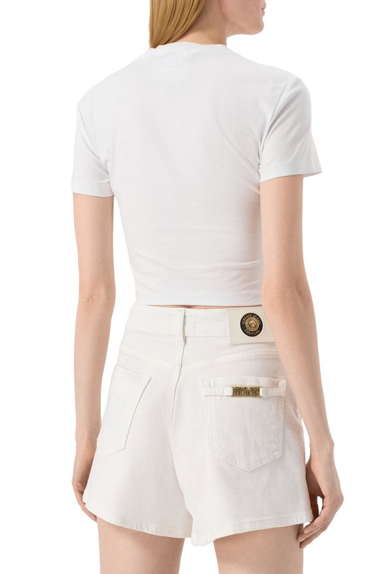 Хлопковая футболка Versace Jeans Couture 78HAHC05/CJ02C Белый  78HAHC05/CJ02C Фото 4