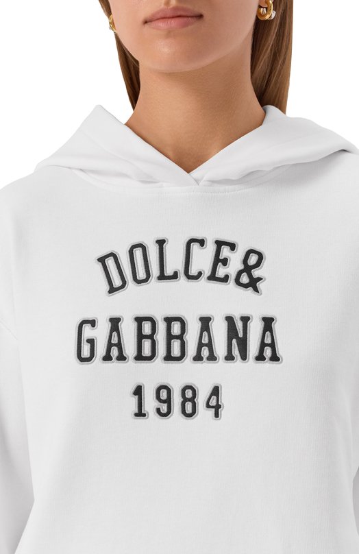 Хлопковое худи Dolce & Gabbana F9S48Z/GDDBA Белый  F9S48Z/GDDBA Фото 5