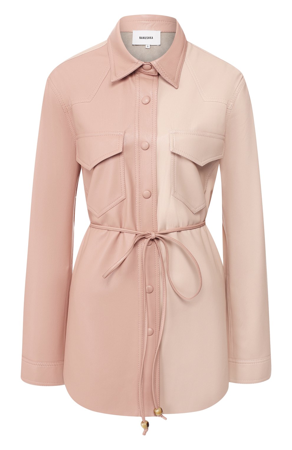 Рубашка с поясом NANUSHKA, арт. EDDY_BLUSH PATCHW0RK_VEGAN LEATHER, фото 1