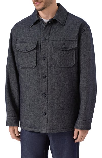 Шерстяная куртка-рубашка GIORGIO ARMANI темно-синего цвета по цене 212500 руб., арт. GM004512/AF28728, фото 3 Шерстяная куртка-рубашка GIORGIO ARMANI, арт. GM004512/AF28728, фото 3