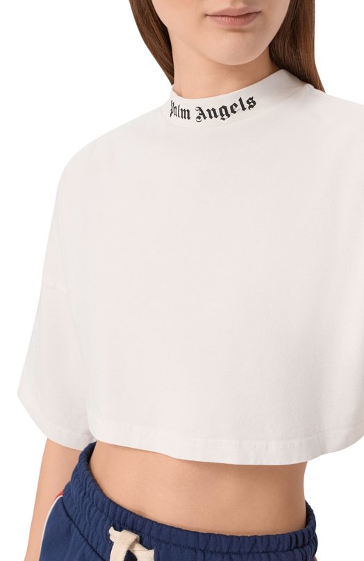 Хлопковая футболка Palm Angels PWAA054S26JER002 Белый  PWAA054S26JER002 Фото 5