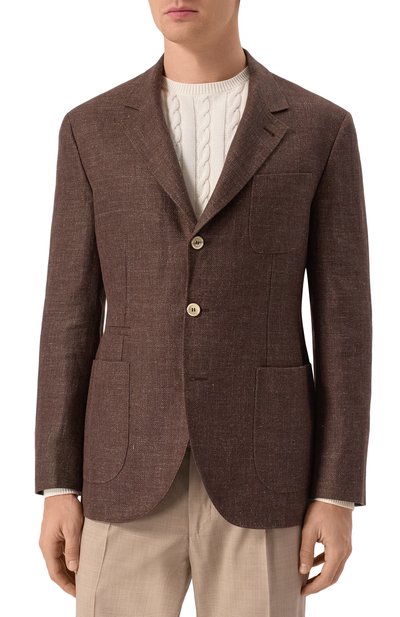 Пиджак изо льна и шерсти BRUNELLO CUCINELLI, арт. MW4827BND, фото 4