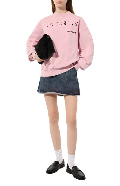 Хлопковый свитшот BALENCIAGA розового цвета по цене 138000 руб., арт. 697869/T0V06, фото 2 Хлопковый свитшот BALENCIAGA, арт. 697869/T0V06, фото 2