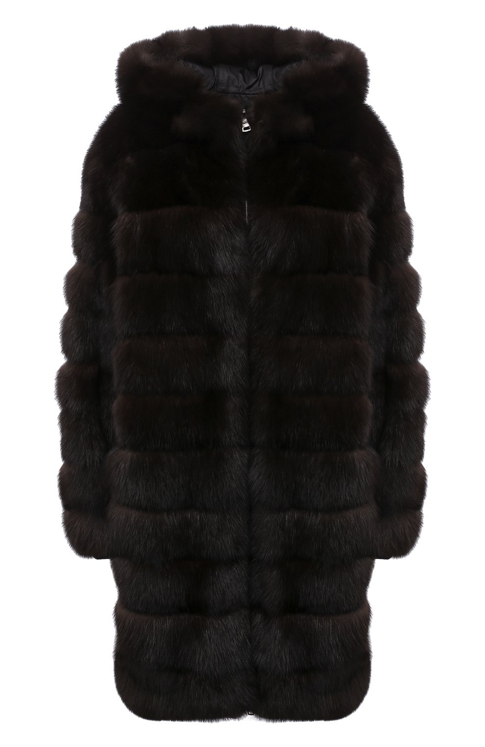 Двусторонняя шуба из меха соболя MANZONI24, арт. 21M551-ZNY/EXTRA DARK/48-52, фото 1