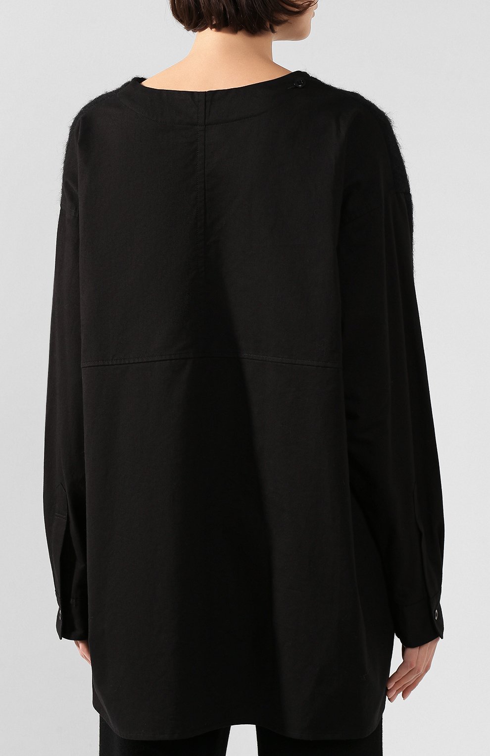 Шерстяной пуловер YOHJI YAMAMOTO черного цвета по цене 47150 руб., арт. YC-B02-104, фото 4 Шерстяной пуловер YOHJI YAMAMOTO, арт. YC-B02-104, фото 4