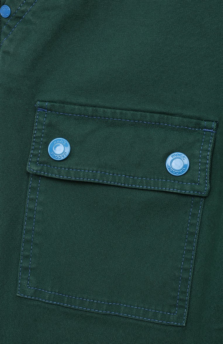 Детские хлопковые брюки MARC JACOBS (THE) зеленого цвета, арт. W24296/6A-12A | Фото 4 (Материал сплава: Проставлено; Материал внешний: Хлопок; Нос: Не проставлено; Случай: Повседневный)