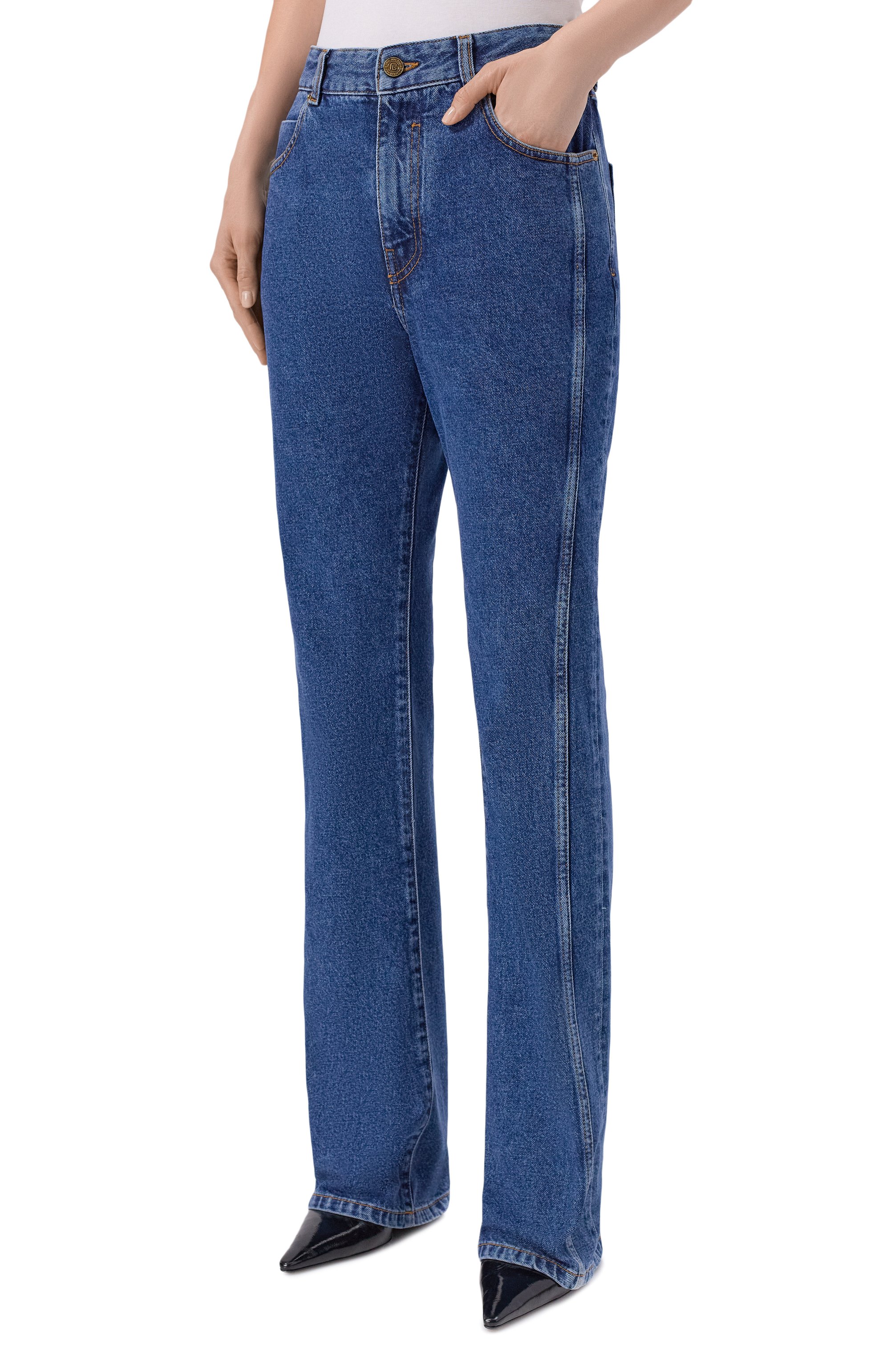 Джинсы BALMAIN синего цвета по цене 104500 руб., арт. HF1MI071/DG08, фото 3 Джинсы BALMAIN, арт. HF1MI071/DG08, фото 3